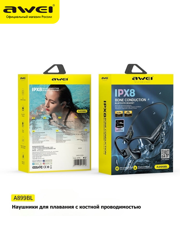 Awei A899BL беспроводные спортивные наушники с костной проводимостью IPX8 водозащита